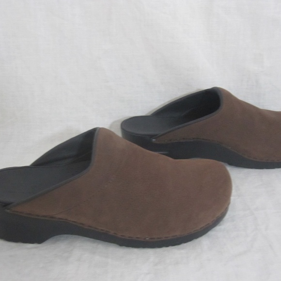 SANITA brown leather danish clogs size 44